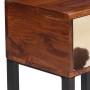 Bedside table solid sheesham wood and real leather 40x30x50 cm by , Nightstands - Ref: Foro24-244849, Price: 93,24 €, Discoun...