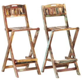 Foldable garden stools 2 pcs recycled solid wood by , Garden chairs - Ref: Foro24-285907, Price: 287,99 €, Discount: %