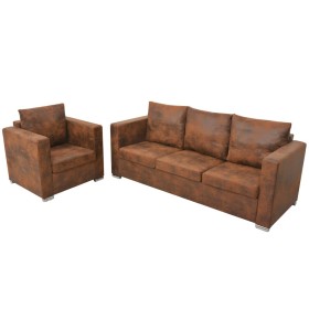 vidaXl 2-Piece Faux Suede Leather Sofa Set by vidaXL, Sofas - Ref: Foro24-274884, Price: 771,99 €, Discount: %