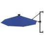 Wall umbrella with LEDs and metal pole 300 cm blue by , Umbrellas - Ref: Foro24-312529, Price: 119,99 €, Discount: %