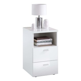 FMD Nightstand with 2 Drawers and Glossy White Shelf by FMD, Nightstands - Ref: Foro24-429456, Price: 154,99 €, Discount: %