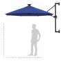 Wall umbrella with LEDs and metal pole 300 cm blue by , Umbrellas - Ref: Foro24-312529, Price: 119,99 €, Discount: %