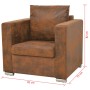 vidaXl 2-Piece Faux Suede Leather Sofa Set by vidaXL, Sofas - Ref: Foro24-274884, Price: 869,00 €, Discount: %