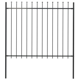 Garden fence with black steel spearheads 1.7x1.5 m by , fence panels - Ref: Foro24-144927, Price: 86,58 €, Discount: %