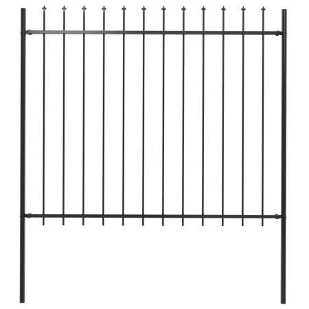 Garden fence with black steel spearheads 1.7x1.5 m by , fence panels - Ref: Foro24-144927, Price: 79,99 €, Discount: %