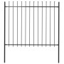 Garden fence with black steel spearheads 1.7x1.5 m by , fence panels - Ref: Foro24-144927, Price: 79,99 €, Discount: %