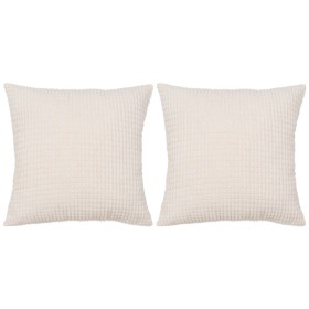 Velvet cushions 45x45 cm off-white 2 units by , Cushions - Ref: Foro24-132894, Price: 29,99 €, Discount: %