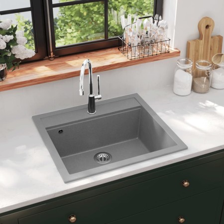 Granite kitchen sink with one gray basin by vidaXL, Sinks - Ref: Foro24-142955, Price: 184,79 €, Discount: %