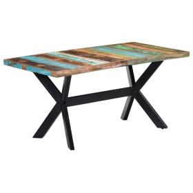 Recycled solid wood dining table 160x80x75 cm by , Kitchen and dining tables - Ref: Foro24-247435, Price: 318,99 €, Discount: %