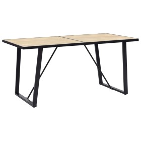 Oak-colored MDF dining table 160x80x75 cm by , Kitchen and dining tables - Ref: Foro24-281562, Price: 166,33 €, Discount: %