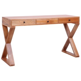 Escritorio ordenador madera maciza de caoba natural 132x47x77cm de , Escritorios - Ref: Foro24-283848, Precio: 245,99 €, Desc...