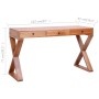 Computer desk solid natural mahogany wood 132x47x77cm by , Desks - Ref: Foro24-283848, Price: 244,86 €, Discount: %