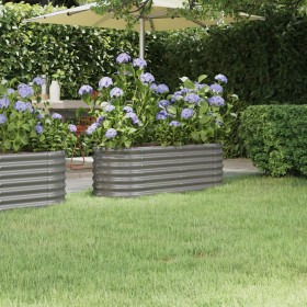 Gray powder coated steel flower bed planter 114x40x36 cm by , Pots and planters - Ref: Foro24-318864, Price: 34,99 €, Discoun...