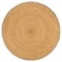 Braided rug with ruffled jute edge round 120 cm by , Rugs - Ref: Foro24-344994, Price: 35,99 €, Discount: %