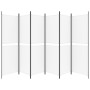 Divider screen with 6 white fabric panels 300x180 cm by , Room dividers - Ref: Foro24-350222, Price: 53,11 €, Discount: %