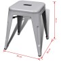 Stackable stools 2 units of gray metal by , Folding stools and chairs - Ref: Foro24-241539, Price: 98,99 €, Discount: %