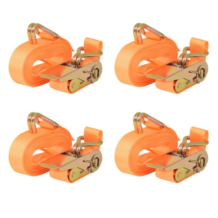 Correas de sujeción de trinquete 4 uds 0,4 T 6mx25mm naranja de vidaXL, Correas de amarre - Ref: Foro24-142658, Precio: 25,99...