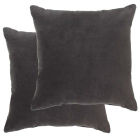 Cojines 2 uds terciopelo de algodón gris antracita 45x45 cm de , Cojines - Ref: Foro24-284042, Precio: 19,99 €, Descuento: %