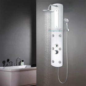 Silver shower panel 25x43x120 cm by , Jet nozzles for bathtubs and showers - Ref: Foro24-142994, Price: 176,77 €, Discount: %