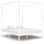 Estructura cama con dosel madera maciza pino blanco 160x200 cm de , Camas y somieres - Ref: Foro24-283266, Precio: 264,99 €, ...