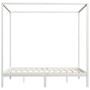 Estructura cama con dosel madera maciza pino blanco 160x200 cm de , Camas y somieres - Ref: Foro24-283266, Precio: 264,99 €, ...