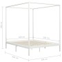 Estructura cama con dosel madera maciza pino blanco 160x200 cm de , Camas y somieres - Ref: Foro24-283266, Precio: 264,99 €, ...