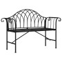 Banco de jardín de dos plazas 128 cm acero negro de , Bancos de jardín - Ref: Foro24-318828, Precio: 157,99 €, Descuento: %