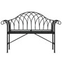 Banco de jardín de dos plazas 128 cm acero negro de , Bancos de jardín - Ref: Foro24-318828, Precio: 147,86 €, Descuento: %