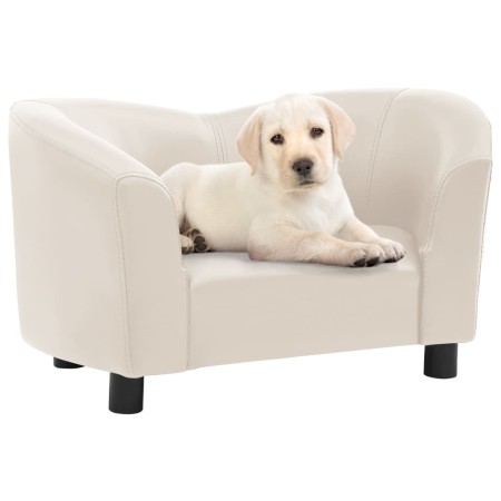 Dog sofa cream synthetic leather 67x41x39 cm by , Beds for dogs - Ref: Foro24-171030, Price: 93,97 €, Discount: %