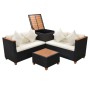 4-piece garden furniture set with black synthetic rattan cushions by , Garden sets - Ref: Foro24-43003, Price: 490,99 €, Disc...