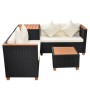 4-piece garden furniture set with black synthetic rattan cushions by , Garden sets - Ref: Foro24-43003, Price: 490,99 €, Disc...