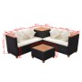 4-piece garden furniture set with black synthetic rattan cushions by , Garden sets - Ref: Foro24-43003, Price: 490,99 €, Disc...