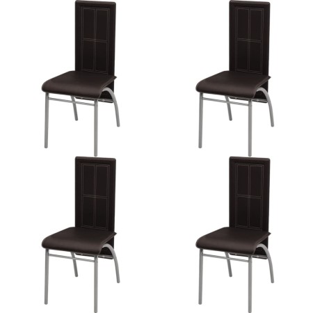 Sillas de comedor 4 unidades cuero sintético marrón de , Sillas de comedor - Ref: Foro24-242923, Precio: 154,42 €, Descuento: %