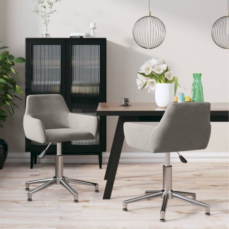 2 pcs Light Gray Velvet Swivel Dining Chairs by , dining chairs - Ref: Foro24-331096, Price: 119,99 €, Discount: %