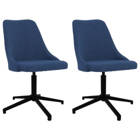 Sillas de comedor giratorias 2 unidades tela azul de , Sillas de comedor - Ref: Foro24-330908, Precio: 122,99 €, Descuento: %