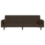 Sofá cama de 2 plazas con dos almohadas tela marrón oscuro de , Sofás - Ref: Foro24-337494, Precio: 203,63 €, Descuento: %