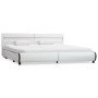 Estructura de cama con LED de cuero sintético blanco 180x200 cm de , Camas y somieres - Ref: Foro24-284971, Precio: 276,01 €,...