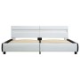 Estructura de cama con LED de cuero sintético blanco 180x200 cm de , Camas y somieres - Ref: Foro24-284971, Precio: 276,01 €,...