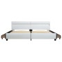 Estructura de cama con LED de cuero sintético blanco 180x200 cm de , Camas y somieres - Ref: Foro24-284971, Precio: 276,01 €,...