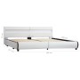 Estructura de cama con LED de cuero sintético blanco 180x200 cm de , Camas y somieres - Ref: Foro24-284971, Precio: 276,01 €,...