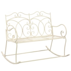 Banco de jardín metal blanco envejecido 104 cm de , Bancos de jardín - Ref: Foro24-45436, Precio: 123,99 €, Descuento: %