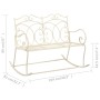 White aged metal garden bench 104 cm by , garden benches - Ref: Foro24-45436, Price: 143,46 €, Discount: %