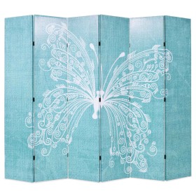 Biombo divisor plegable 228x170 cm mariposa azul de , Divisores de ambientes - Ref: Foro24-245888, Precio: 144,82 €, Descuent...