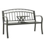 Banco de jardín con mesa acero gris 125 cm de , Bancos de jardín - Ref: Foro24-312041, Precio: 142,11 €, Descuento: %