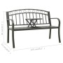 Banco de jardín con mesa acero gris 125 cm de , Bancos de jardín - Ref: Foro24-312041, Precio: 141,99 €, Descuento: %