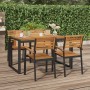 Stackable garden chairs, set of 4, made of solid acacia wood and metal. by , Garden chairs - Ref: Foro24-362015, Price: 302,4...