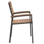 Stackable garden chairs, set of 4, made of solid acacia wood and metal. by , Garden chairs - Ref: Foro24-362015, Price: 302,9...