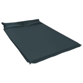 Colchón de aire inflable con almohada verde oscuro 130x190 cm de , Colchonetas para dormir - Ref: Foro24-92280, Precio: 85,44...