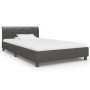 Estructura de cama de cuero sintético gris 100x200 cm de , Camas y somieres - Ref: Foro24-284883, Precio: 168,99 €, Descuento: %