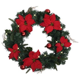 Christmas wreath with green PVC and LED lights 60 cm by , Christmas lights - Ref: Foro24-320976, Price: 45,76 €, Discount: %